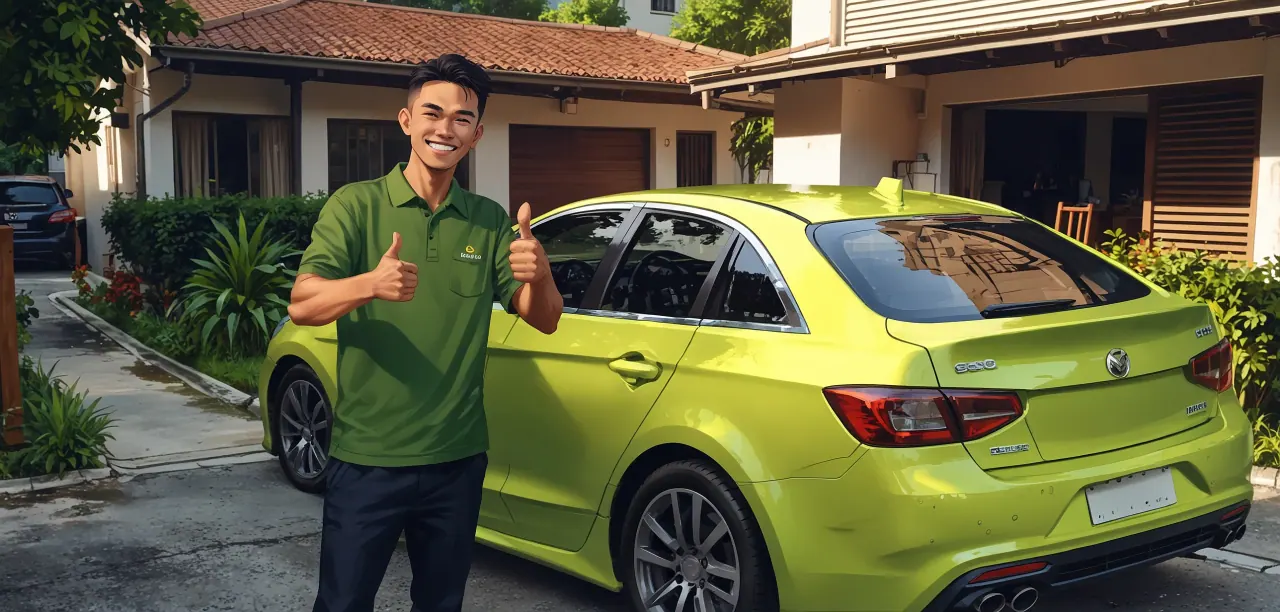 Pelanggan gembira menerima kereta yang dihantar ke Sabah